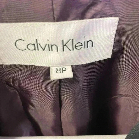 Calvin Klein skirt suit size 8p Color Black with pin stripe pattern/Work/Career - Picture 7 of 16